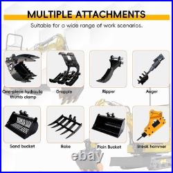 MMS Mini Excavator 1Ton Digger 13.5HP 360° Rotation Roll Cage Free Thumb