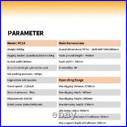 MMS Mini Excavator 360° Rotating 1 Ton 13.5HP EPA Engine Compact Digger