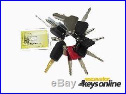 Master Key Set (12 keys) for Heavy Plant incl Caterpillar Komatsu Hitachi etc