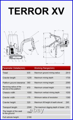 Mini Excavator 13.5HP EPA B&S Engine Micro Crawler Excavator Small Digger USA