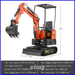 Mini Excavator 1T 1.3T Digger 23hp 13.5hp Tracked Crawler Kubota B&S EPA Engine