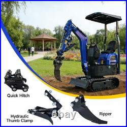 Mini Excavator 1Ton Diggers EPA Engine + 3 Attachments Excavator Free Delivery