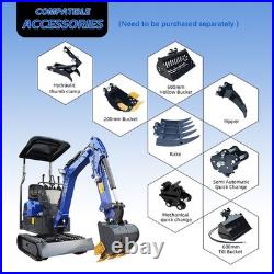 Mini Excavator 1Ton Diggers EPA Engine + 3 Attachments Excavator Free Delivery