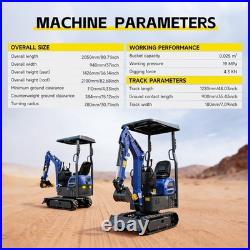 Mini Excavator 1Ton Diggers EPA Engine + 3 Attachments Excavator Free Delivery