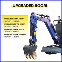 Mini Excavator 1Ton Diggers EPA Engine + 3 Attachments Excavator Free Delivery