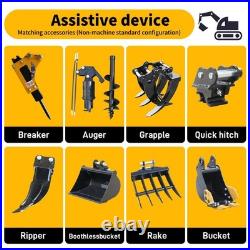Mini Excavator 1Ton Pilot System Diggers B&S Engine with Attachments Free Ship