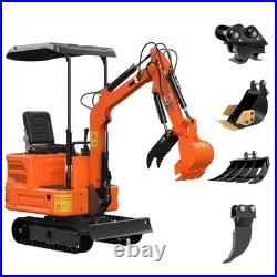 Mini Excavator 1.2Ton Digger 13.5hp Gas Tracked Crawler B&S Engine Free Ship EPA