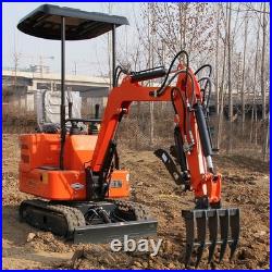 Mini Excavator 1.2Ton Digger 13.5hp Gas Tracked Crawler B&S Engine Free Ship EPA