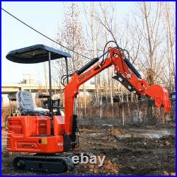 Mini Excavator 1.2Ton Digger 13.5hp Gas Tracked Crawler B&S Engine Free Ship EPA