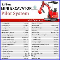 Mini Excavator 1.4Ton Digger 11.5hp Kubota Diesel Pilot System EPA Engine USA +4