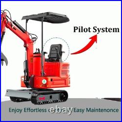 Mini Excavator 1.4Ton Digger 11.5hp Kubota Diesel Pilot System EPA Engine USA +4