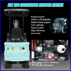 Mini Excavator 1.4Ton Digger Kubota Diesel Engine Tracked Crawler FREE SHIPPING