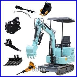 Mini Excavator 1.4Ton Track Diggers KUBOTA Diesel Engine with 200mm Auger Drill