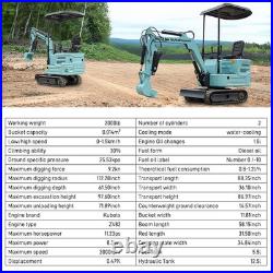 Mini Excavator 1.4Ton Track Diggers KUBOTA Diesel Engine with 200mm Auger Drill