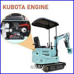 Mini Excavator 1.4Ton Track Diggers KUBOTA Diesel Engine with 200mm Auger Drill