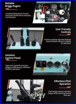 Mini Excavator 1.4 Ton Kubota Diesel Engine Pilot Hydraulic US Stock Mini Excavator 1.4 Ton Kubota Diesel Engine Pilot Hydraulic US Stock