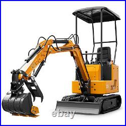 Mini Excavator 1.5Ton Digger 18HP Crawler B&S Gas Engine EPA + Hydraulic + Hitch