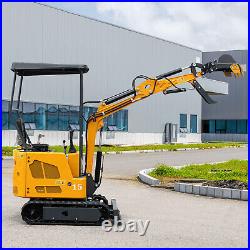 Mini Excavator 1.5Ton Digger 18HP Crawler B&S Gas Engine EPA + Hydraulic + Hitch