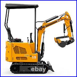 Mini Excavator 1.5Ton Digger 18HP Crawler B&S Gas Engine EPA + Hydraulic + Hitch