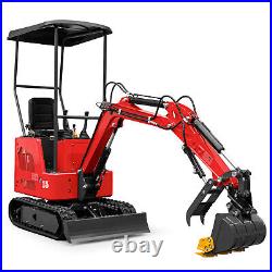 Mini Excavator 1.5 Ton Digger 13.5hp Crawler B&S EPA Gas Hydraulic Thumb 3300LB