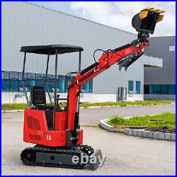 Mini Excavator 1.5 Ton Digger 13.5hp Crawler B&S EPA Gas Hydraulic Thumb 3300LB