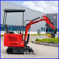 Mini Excavator 1.5 Ton Digger 13.5hp Crawler B&S EPA Gas Hydraulic Thumb 3300LB