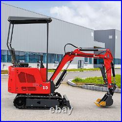 Mini Excavator 1.5 Ton Digger 13.5hp Crawler B&S EPA Gas Hydraulic Thumb 3300LB