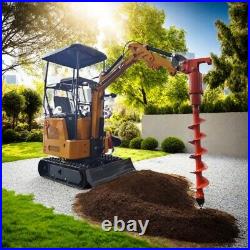 Mini Excavator 1.5 Ton Digger 13.5hp Crawler B&S EPA Gas Hydraulic Thumb +Auger