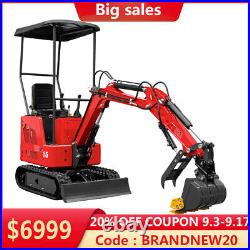 Mini Excavator 1.5 Ton Digger 13.5hp Gas Tracked Crawler B&S EPA Engine With Thumb