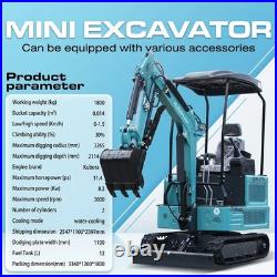 Mini Excavator 1.8Ton Kubota Engine 4000 lbs Crawler Digger Diesel Free Shipping