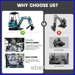 Mini Excavator 1.8Ton Kubota Engine 4000 lbs Crawler Digger Diesel Free Shipping