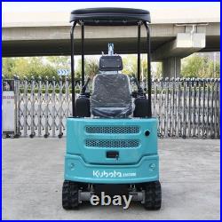 Mini Excavator 1.8 Ton Digger 4000Ibs Diesel Crawler KUBOTA + grabber Free Ship