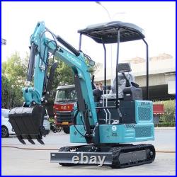 Mini Excavator 1.8 Ton Digger 4000Ibs Diesel Crawler KUBOTA + grabber Free Ship