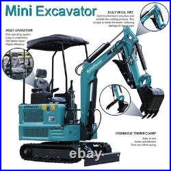 Mini Excavator 1.8 Ton Digger 4000Ibs Diesel Crawler KUBOTA + grabber Free Ship