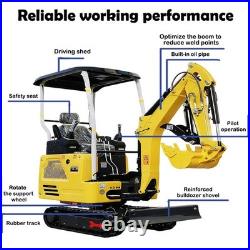 Mini Excavator 1.8 Ton Tracked Digger KUBOTA Diesel Engine Side Swing USA Stock