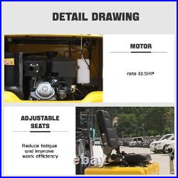 Mini Excavator 1 Ton 13.5hp Mini Digger Crawler Track Gas EPA Engine USA Stock