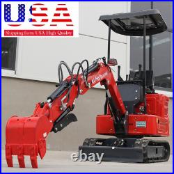 Mini Excavator 1 Ton Digger 11.5hp Diesel Tracked Crawler Kubota EPA Engine USA