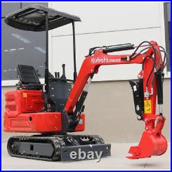 Mini Excavator 1 Ton Digger 11.5hp Diesel Tracked Crawler Kubota EPA Engine USA