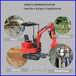 Mini Excavator 1 Ton Digger 11.5hp Diesel Tracked Crawler Kubota EPA Engine USA