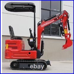 Mini Excavator 1 Ton Digger 11.5hp Diesel Tracked Crawler Kubota EPA Engine USA