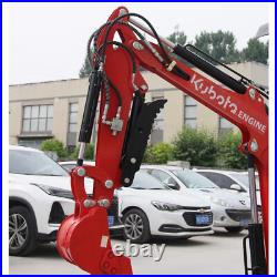 Mini Excavator 1 Ton Digger 11.5hp Diesel Tracked Crawler Kubota EPA Engine USA