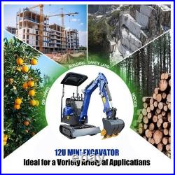 Mini Excavator 1 Ton Digger 12hp Gas Tracked Crawler RATO EPA Engine Thumb clip