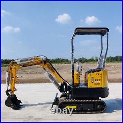 Mini Excavator 1 Ton Digger 13.5hp Gas Tracked Crawler with Flexible Boom Swing