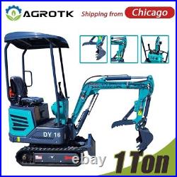 Mini Excavator 1 Ton Digger Engine Tracked Crawler Hydraulic B&S Gas