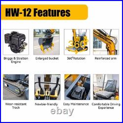 Mini Excavator 1 Ton Digger For Farm 13.5hp Gas Tracked Crawler B&S EPA Engine Mini Excavator 1 Ton Digger For Farm 13.5hp Gas Tracked Crawler B&S EPA Engine