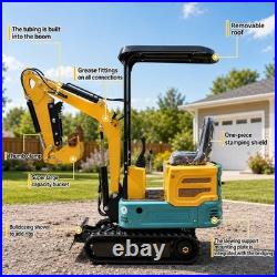 Mini Excavator 1 Ton Tracked Digger 13.5HP EPA Gas Engine Pick Up IL VA
