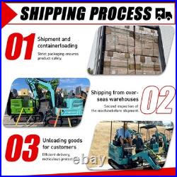 Mini Excavator 1 Ton with Hydraulic Thumb, 3 Attachments, 13.5HP Free Shipping