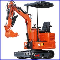 Mini Excavator 1-ton 13.5hp Gas Tracked Crawler B&S Engine, wooden crate packagi