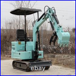 Mini Excavator + 600mm Rake Hydraulic Diggers with Kubota Engine USA Warehouse
