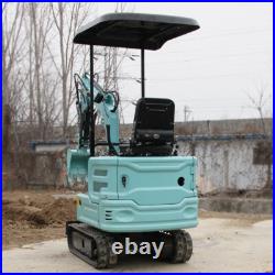 Mini Excavator + 600mm Rake Hydraulic Diggers with Kubota Engine USA Warehouse